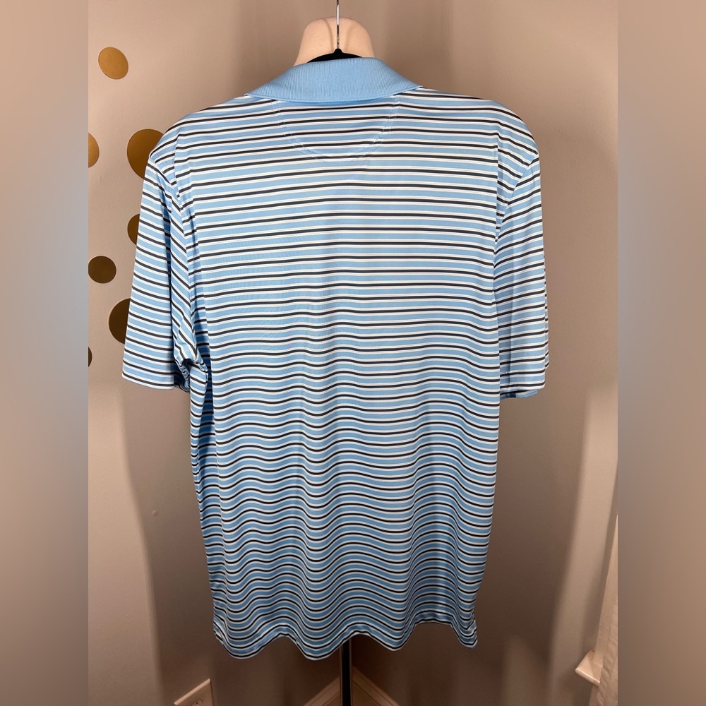 EUC Greg Norman Light Blue Striped Polo Shirt - Picture 3 of 7